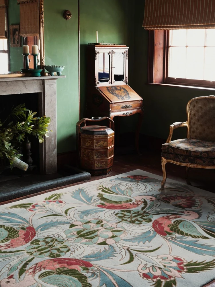 Alfombra de arte Vintage para sala de estar, Tapete de lujo para decoración del hogar, Tapete estético, Alfombra cómoda para dormitorio