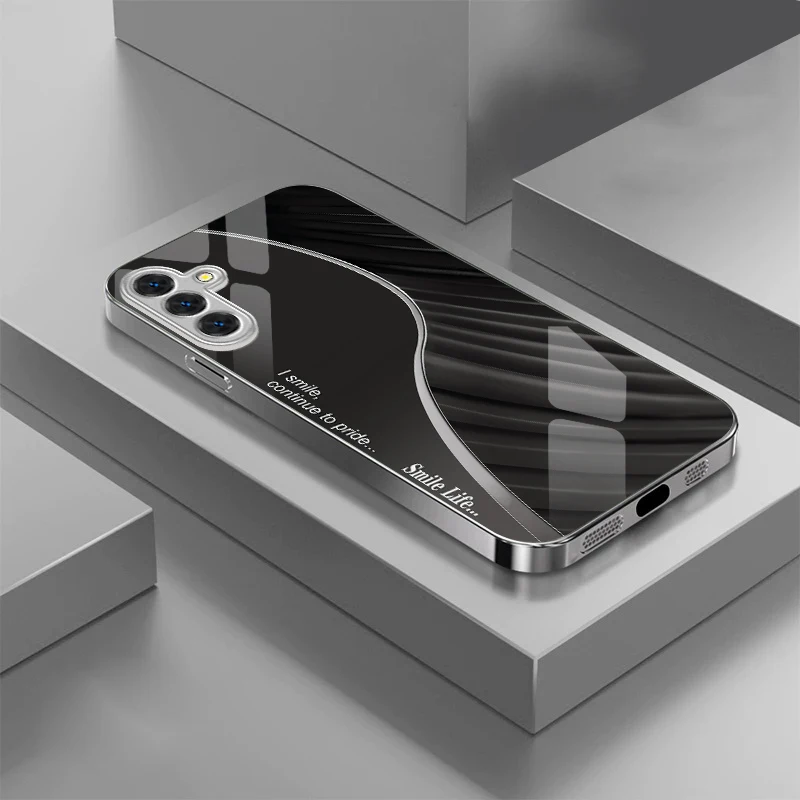 

Подходит для [Samsung Galaxy A55 A01 A02 A12 A03 A23 A04 A05 A05S 5G] модный стеклянный чехол для телефона с покрытием, чехлы