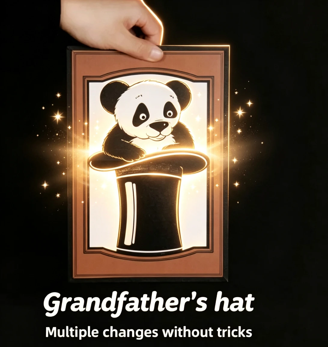 magic-drawing-board-instant-transformation-magic-trick-grandpa-hat-panda-stage-magic-gimmick