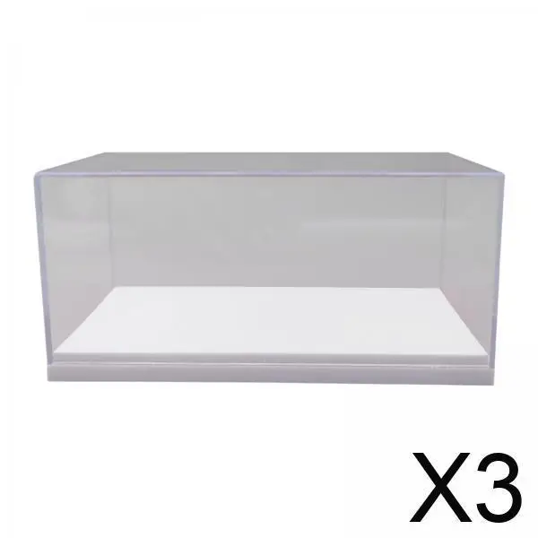 

3x 1:64 Diecast Toy Cars Showcase Acrylic Clear Display Case Display Stand for Action Figures