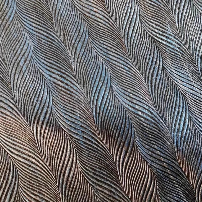 

Металлическая полосатая волнистая искусственная кожаная ткань, сумки для багажа, одежда, сценические костюмы, одинаковая ткань