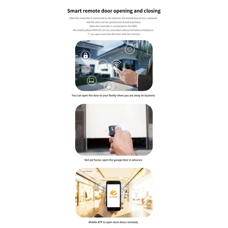 WiFi สำหรับที่เปิดประตูโรงรถอัจฉริยะสำหรับรีโมทคอนโทรล WiFi ของแอป Sinilink