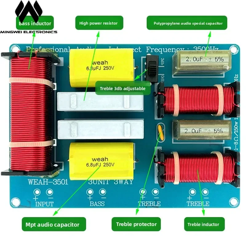 

Аудио-кроссовер MW Audio, 10 шт., профессиональный, для KTV-систем, высокомощный, 3-полосный, аудиоделитель частот