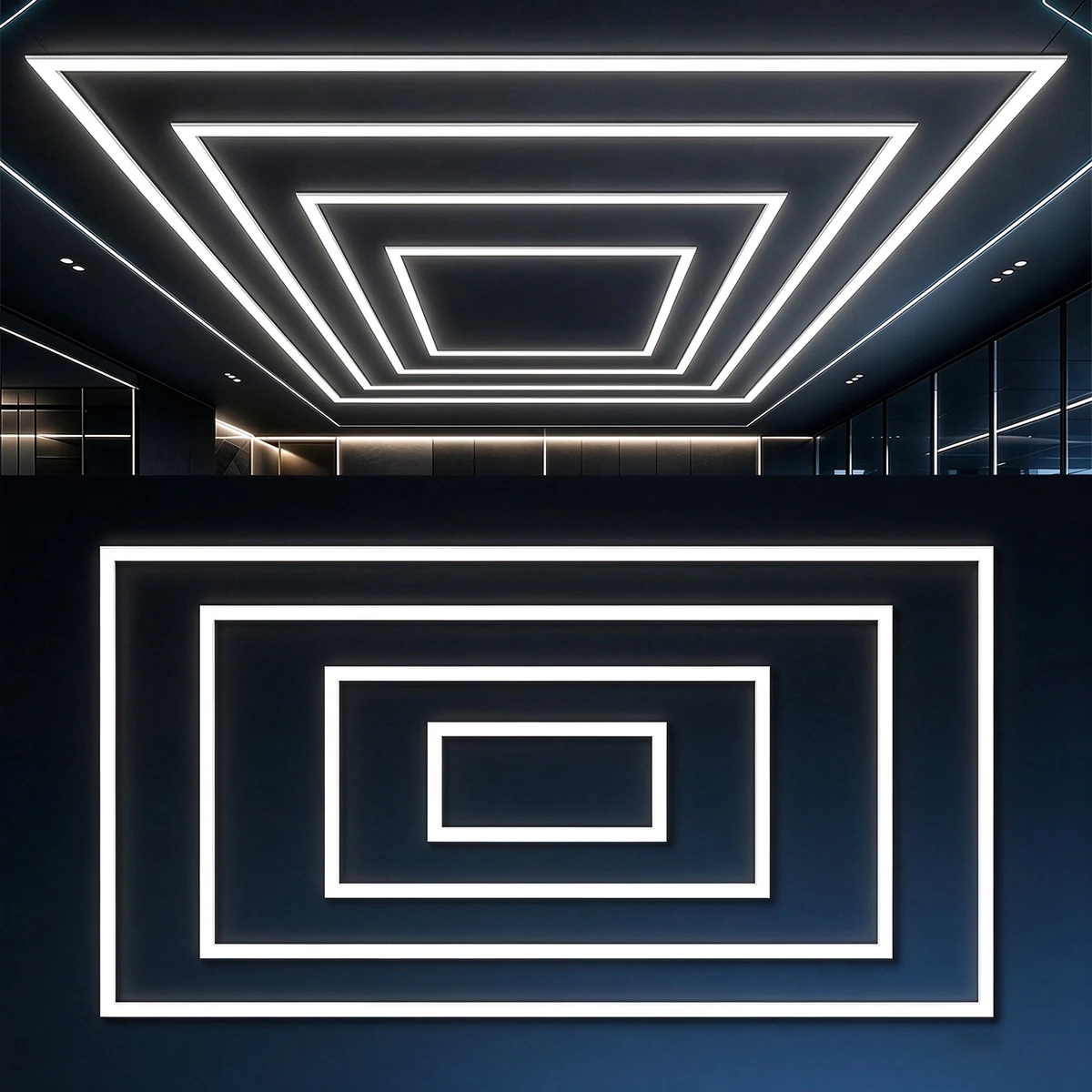 110V-240V compatible garage styling lights, 4 rectangular 60 tube 565mm light tubes, DIY free combination
