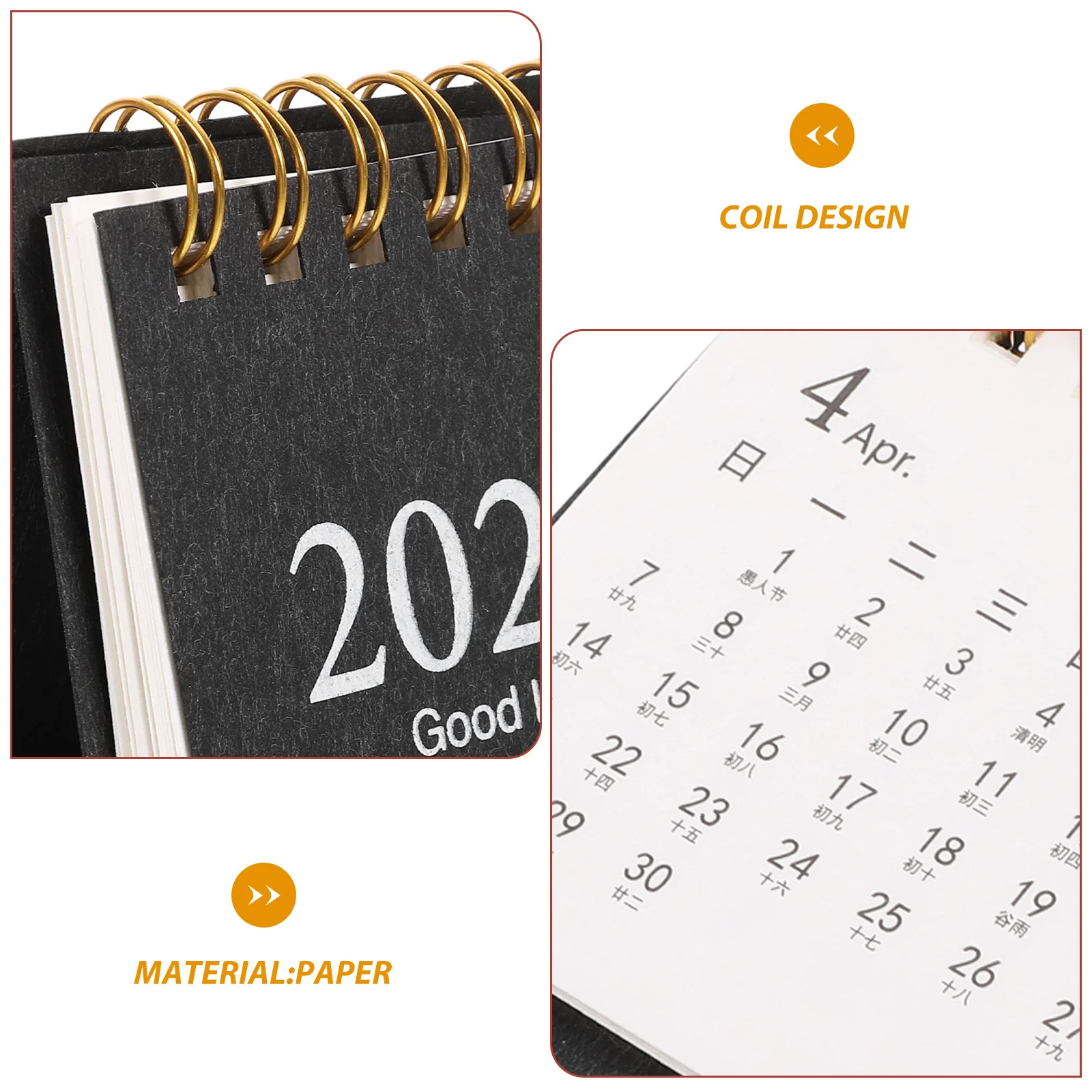 

Small Standing Desktop Calendar With Coil Design Spiral Binding 2024 Monthly Planner Home Office Decoration Schedule