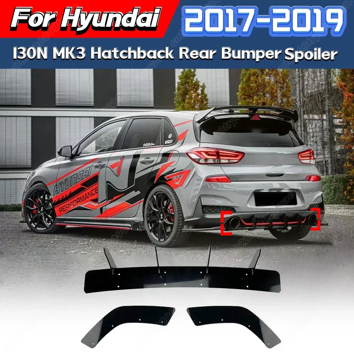 

Для Hyundai I30N MK3 хэтчбек 2017 2018 2019, задний бампер, спойлер, защита, диффузор, спойлер, защита, комплект модификации