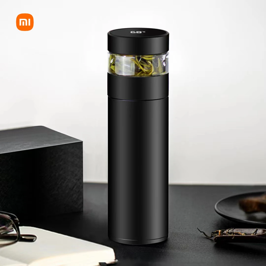 Xiaomi Full Grid Tea Water Separation Vacuum Cup Intelligent Temperature Display Tea Cup 316 Stainless Steel 400ml thermal mug