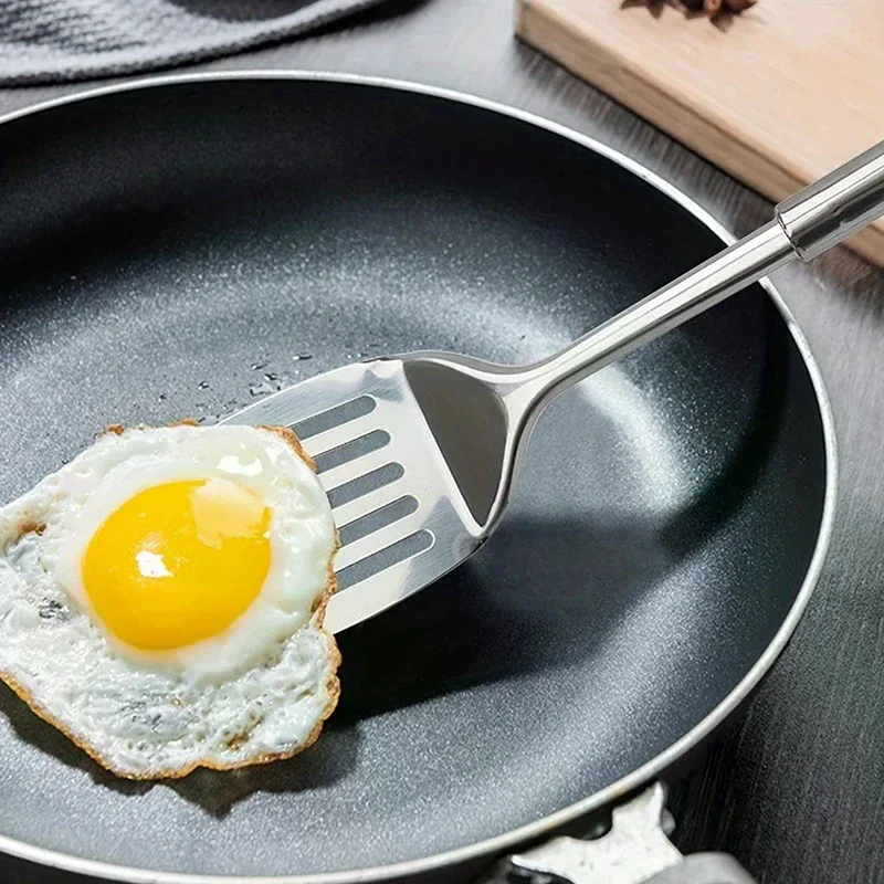 Espátula Wok de acero inoxidable, accesorios de cocina de Metal, volteador ranurado, cuchara de arroz, cucharón, herramientas de cocina, juego de utensilios, triangulación de envíos
