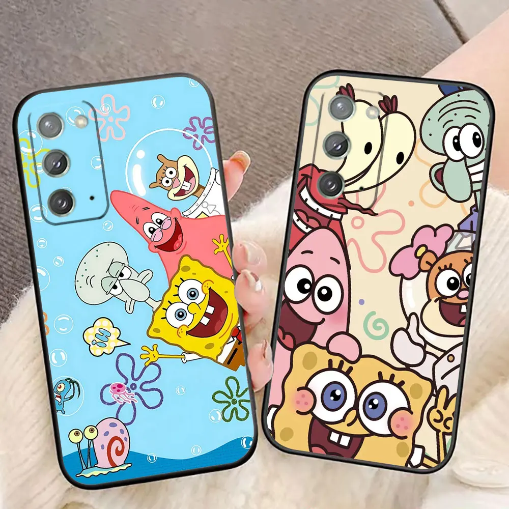 Happy S-SpongeBob S-SquarePants Phone Case For Samsung Galaxy A02 A03 A03S A04 A05S A10E A10S A30 A50 M23 M53 5G NOTE 10 20 Case