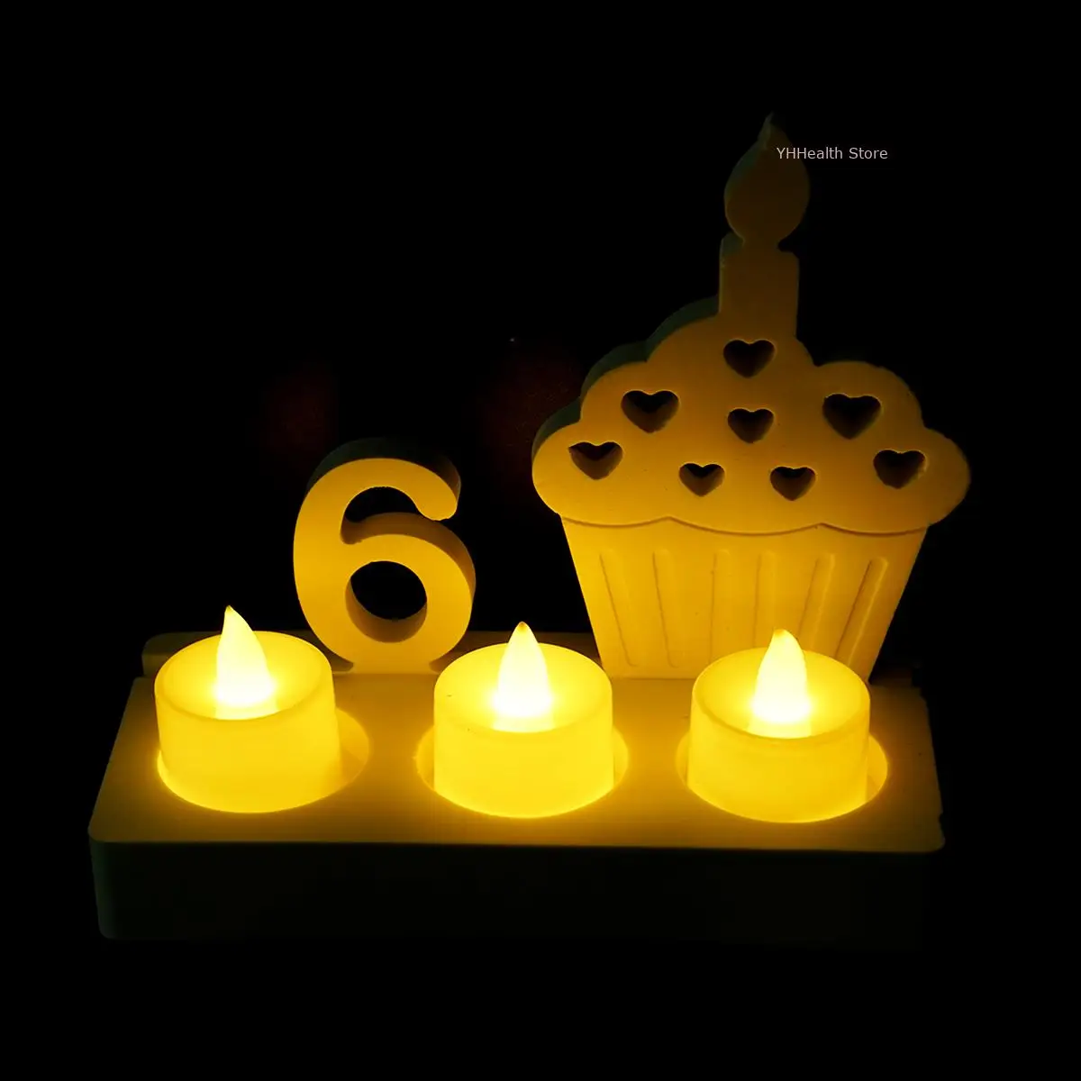 Birthday Cake Candlestick Epoxy Resin Molds DIY Hollow Love Dessert Cake Candle Holder Making Silicone Mould Home Party Gifts