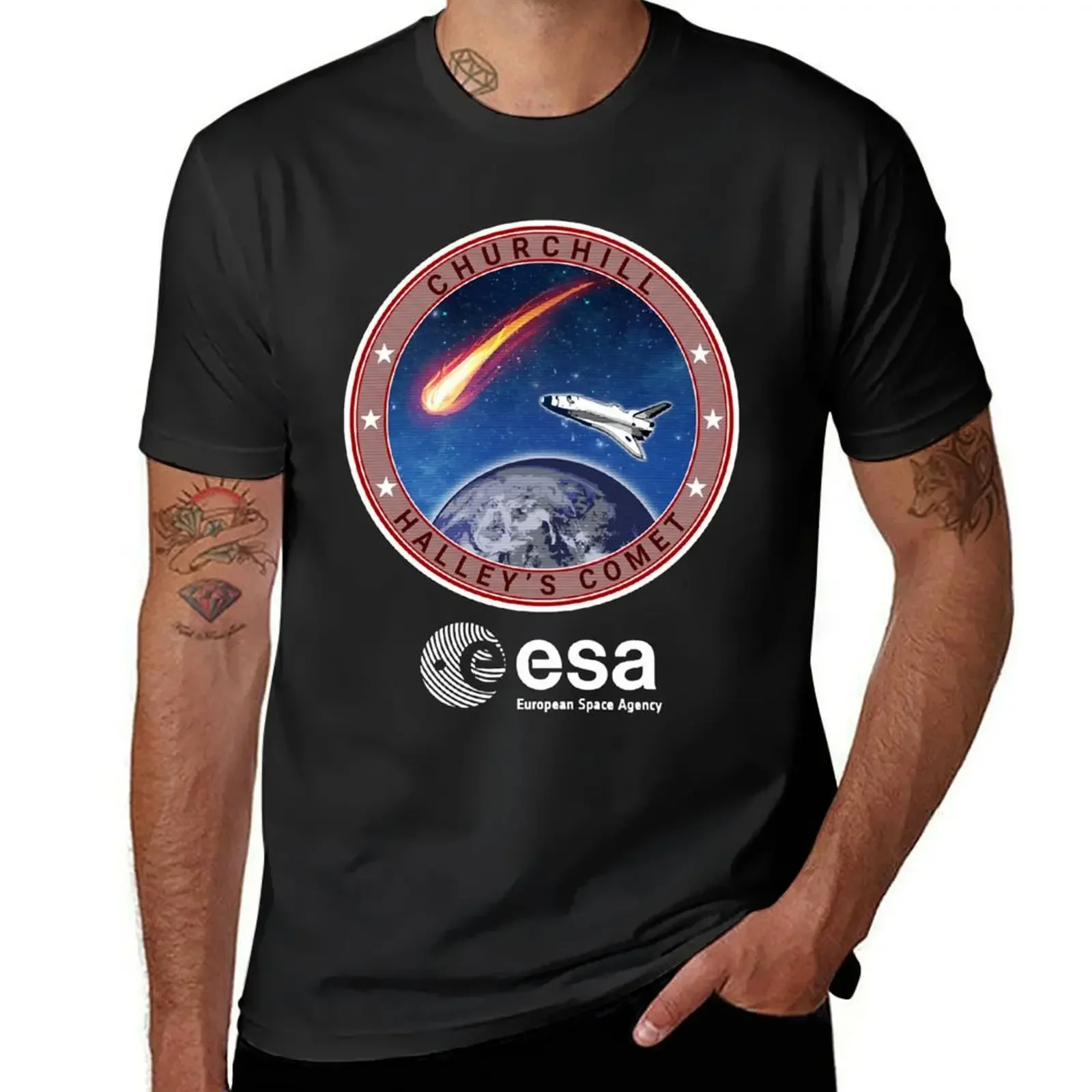 Space Shuttle Churchill Inspired by Lifeforce T-Shirt street wear animal prinfor boys blue archive vintage mens clothing