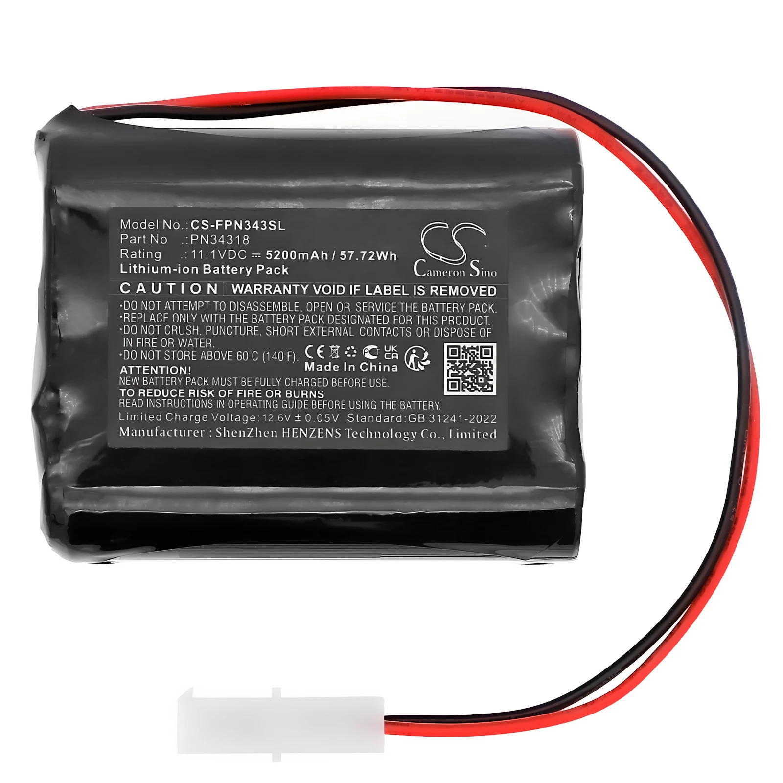 Batería de repuesto CS para Foxpro Banshee, CS24, CS24B, CS24C, Hellcat Pro, Hellfire, Hi-Jack, Krakat PN: LITH/CHG 5200mAh / 57.72Wh