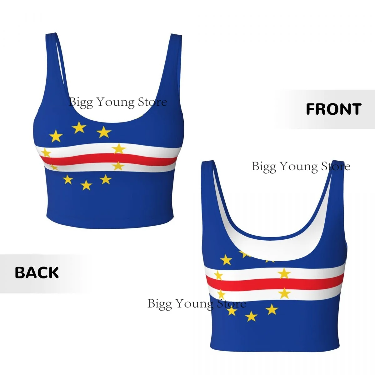 Women Sexy Sports Vest Cabo Verde Flag Female Streetwear Sport Lingerie Tee Crop Top