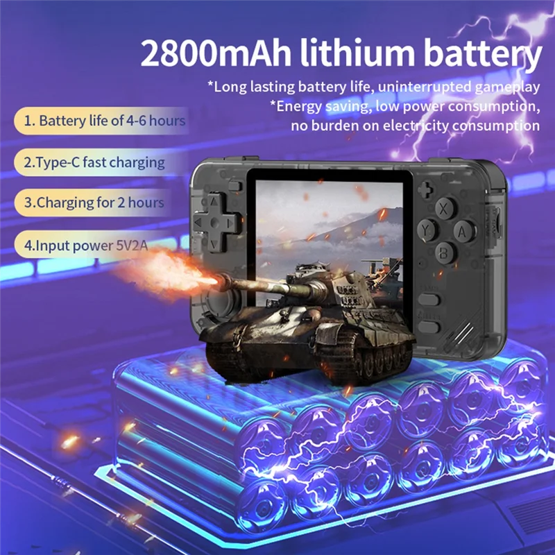 

ABKN-RGB10X Handheld Game Console 64GB 3.5 Inch IPS Screen Open Source For GBC GBA PSP NDS Simulator Video Game Console B