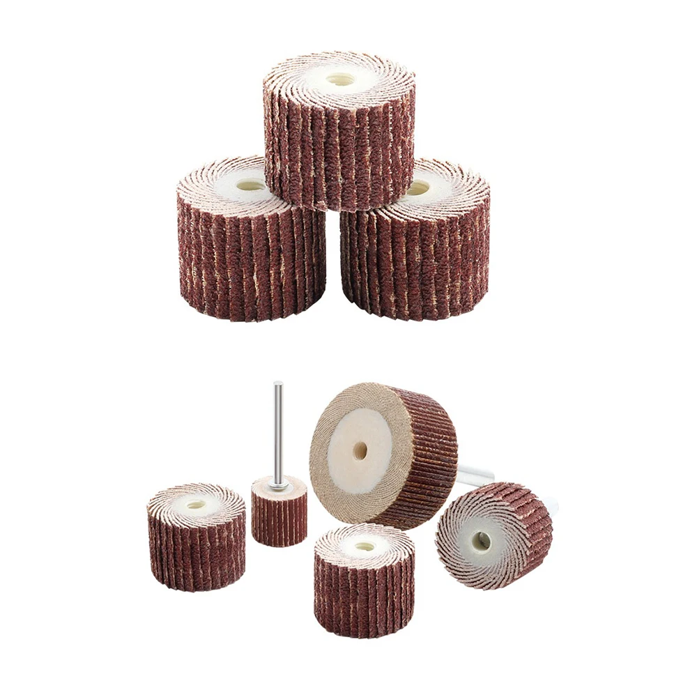 15-20mm 10 PCS Cylindrical Sandpaper Grinding Head Polishing Movable Handle Impeller Woodworking Polishing Page Wheel