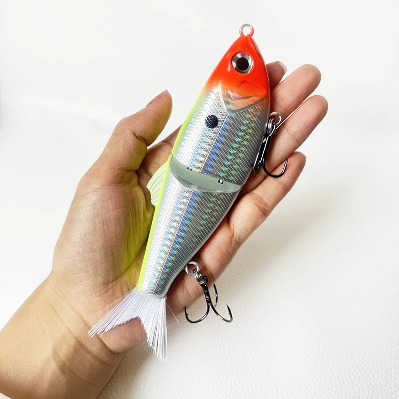 

1pcs 62.5g Sinking Glidebait JOINT BIG BAIT S-shaped Movement Hard Bait Artificial Baits with Fiber Tail