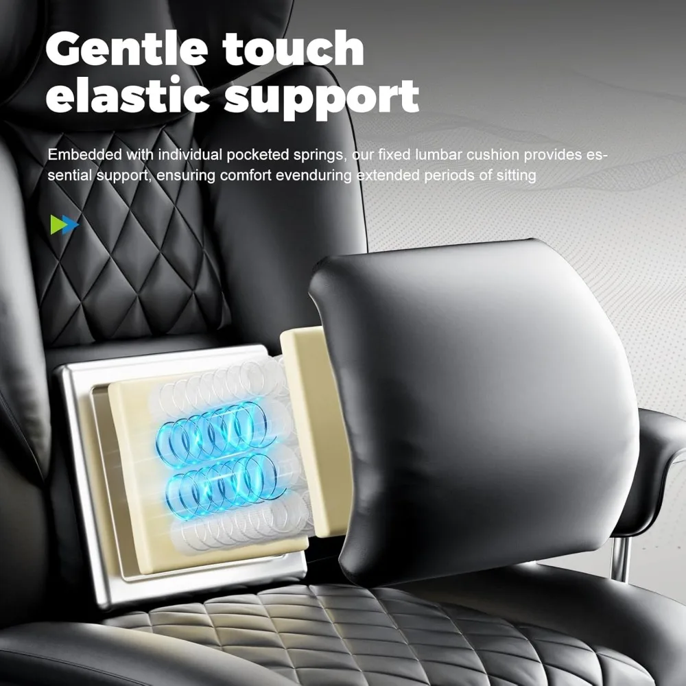 كرسي ألعاب جلدي مريح عالي الظهر مع مسند للقدمين وجيب جانبي للمستخدمين الكبار والطويل #4