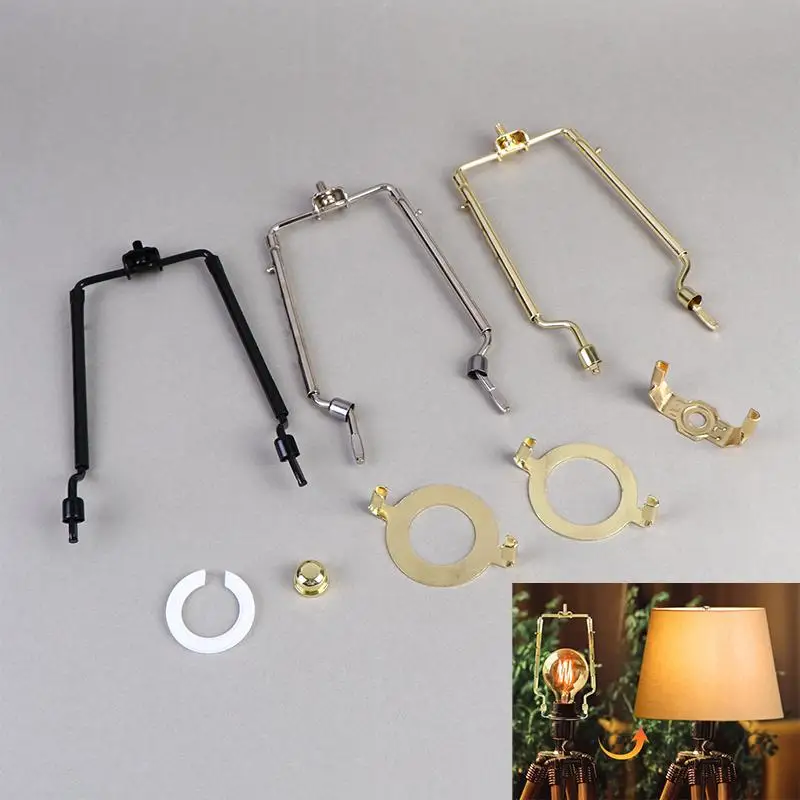 7 8 9 10 Inch Lamp Shade Harp Holder Fit Both Standard Lamp Rod And E26 E27 Light Base Fitter Adapter Converter Set
