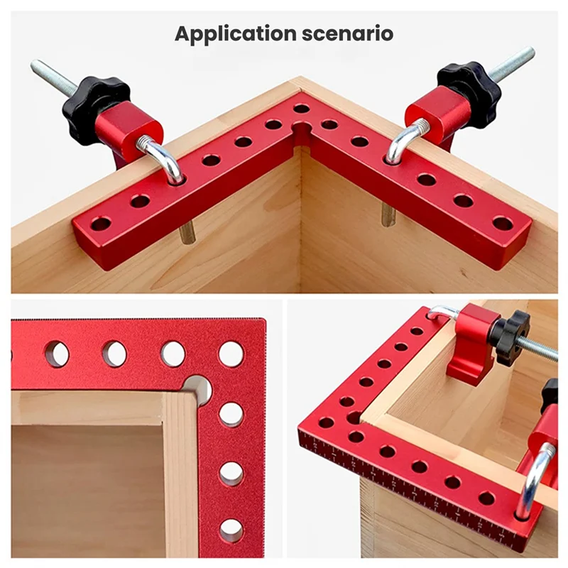 1 confezione di quadrati di posizionamento a 90 gradi con bloccaggio ad angolo retto 5,5x5,5 pollici strumento di bloccaggio angolare tipo L per falegname per la lavorazione del legno