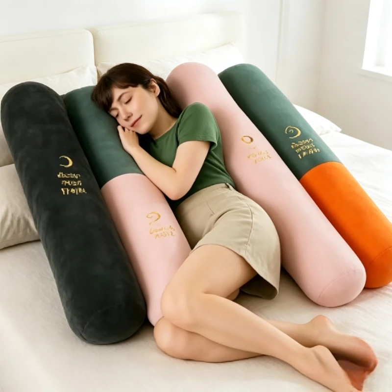 Ergonomic Long Bolster Pillow for Side Sleeping and Relaxing, Multi-Purpose Support Cushion for Pregnancy Comfort