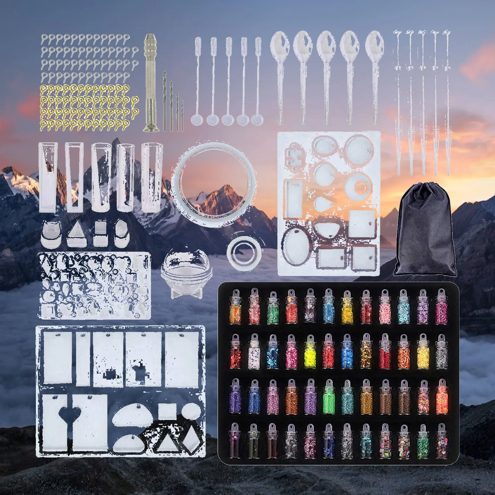 148/184PCS Epoxy Resin Casting Kit Jewelry Making Pendant Craft Screw eye pins are made of metal alloy