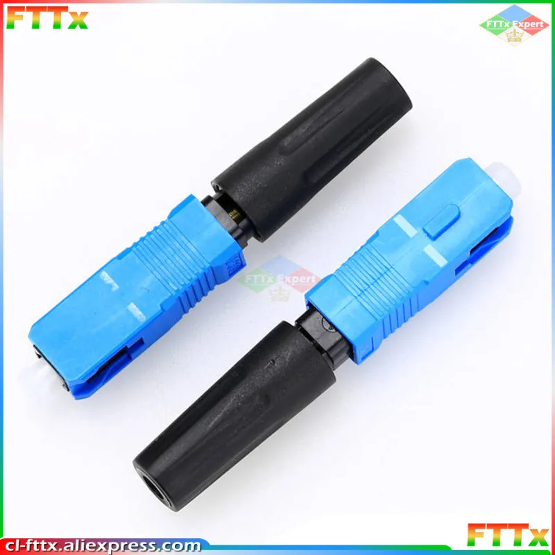 100pcs/lot SC UPC Fiber Optic Fast Connector Single Mode Fiber Optic Adapter FTTH Fiber Connector SC UPC Flange Field Assembly