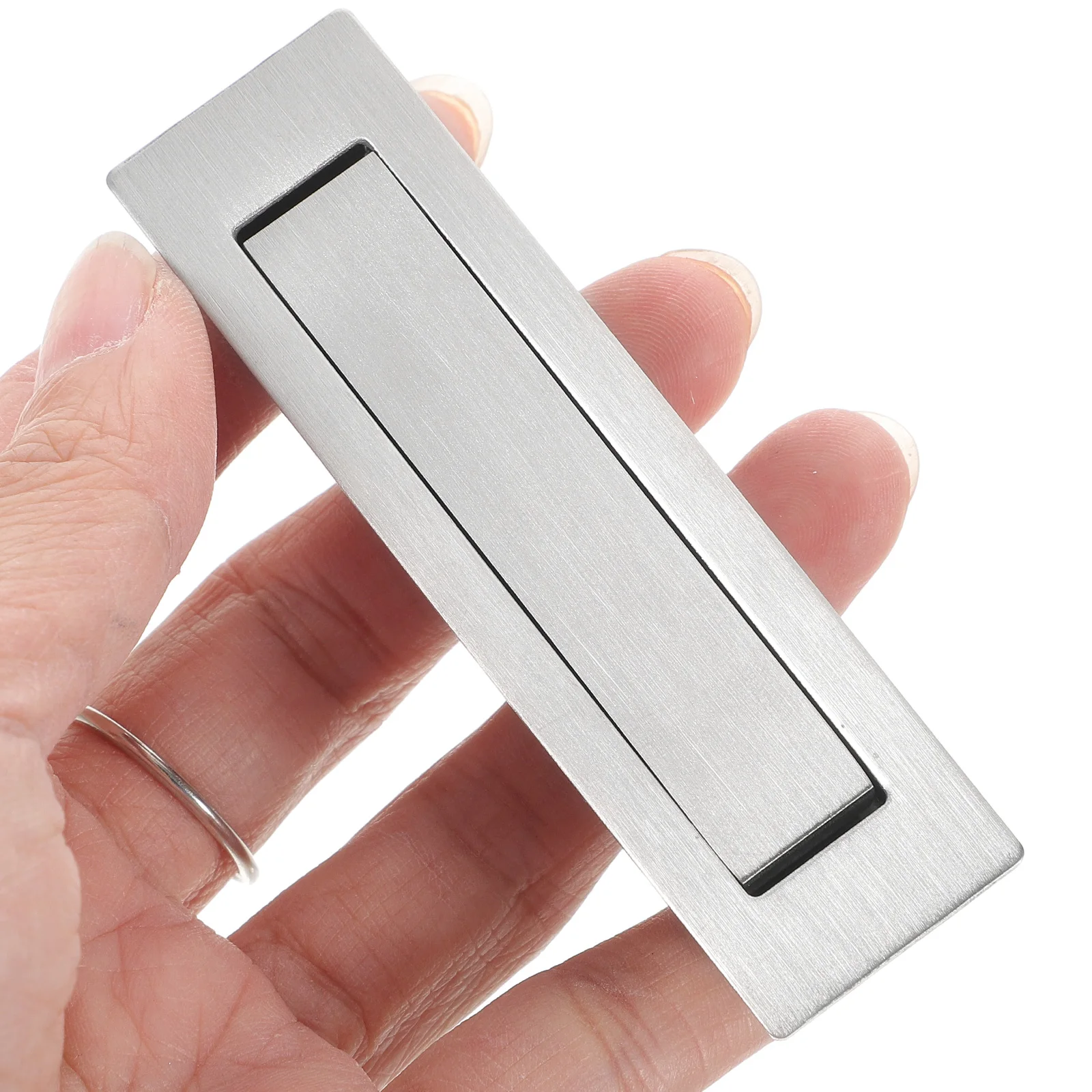 

Stainless Steel Cabinet Handles Pocket Door Pulls Hidden Silver Recessed niture Grips Anti Rust Sturdy Long Lasting