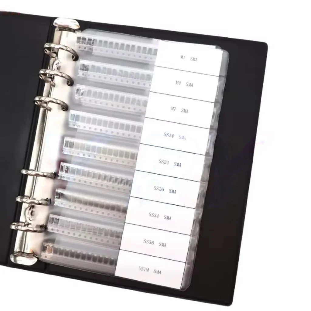 SMA Rectifier Diode Sample Book 24/37 Values 25/50pcs, 100% New Electronic Components Assortment Kit for Circuit Repair