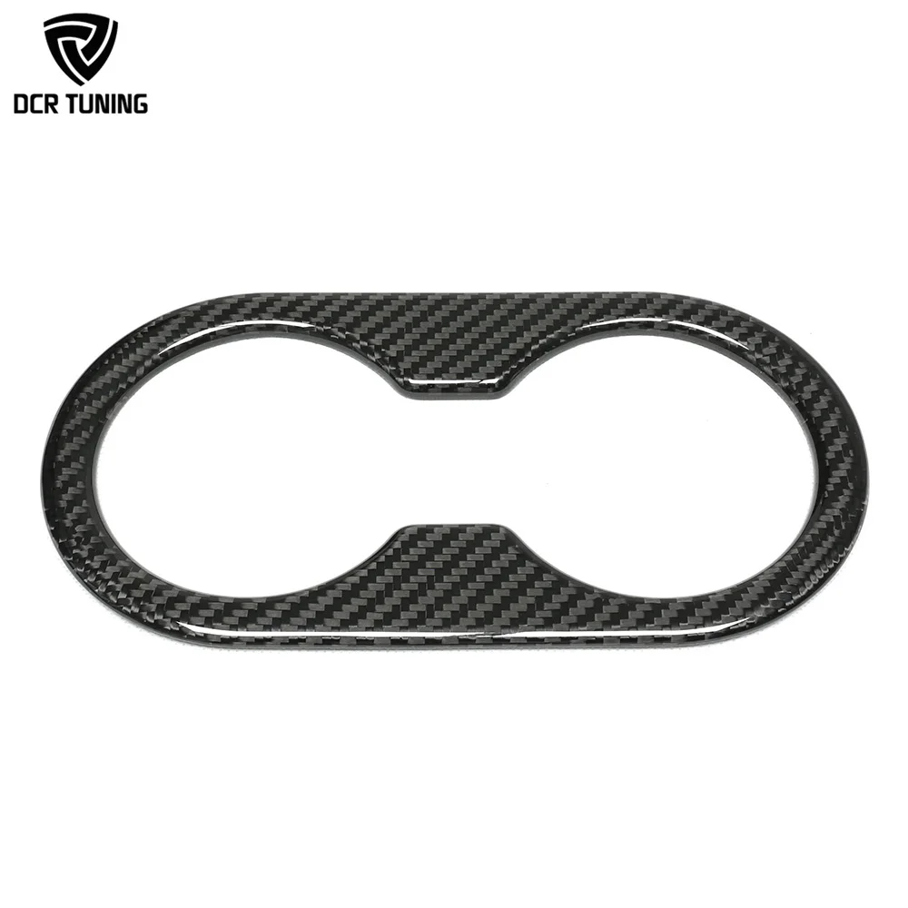 INTERIOR ACCESSORIES Dry Carbon Fiber Cup Holder Cover for 2024+ TESLA MODEL 3 Juniper Rear Seat Shiny/Matte Finish Stick-On