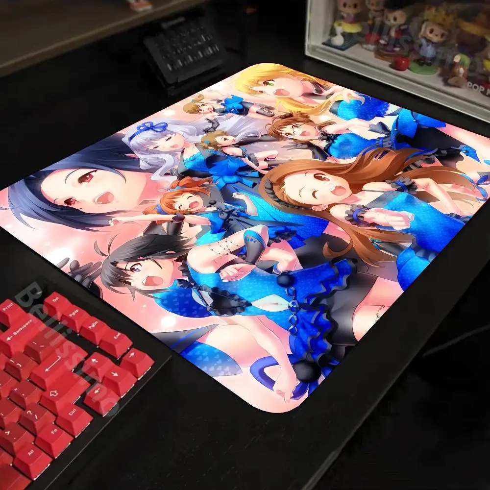 

Gaming T_the_IdolmasterS accessories PC gamers Mouse Pad Purple art Non-Slip Desk mats Rubber Cute Stuff Edge locking 450X400