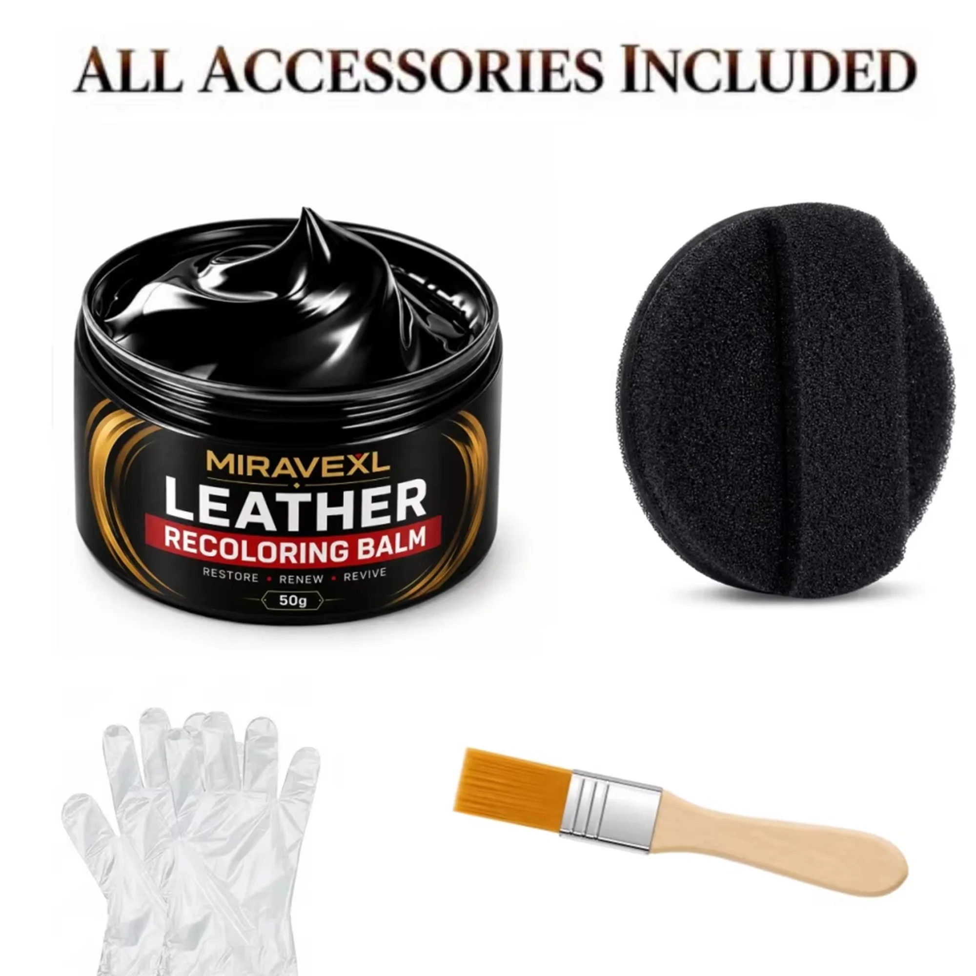 Leather Recoloring Balm,Color Restorer for Car Seats Sofa Shoes Bags Jackets Furniture,Scratch Repair with Brush Sponge,4 Colors - view 6