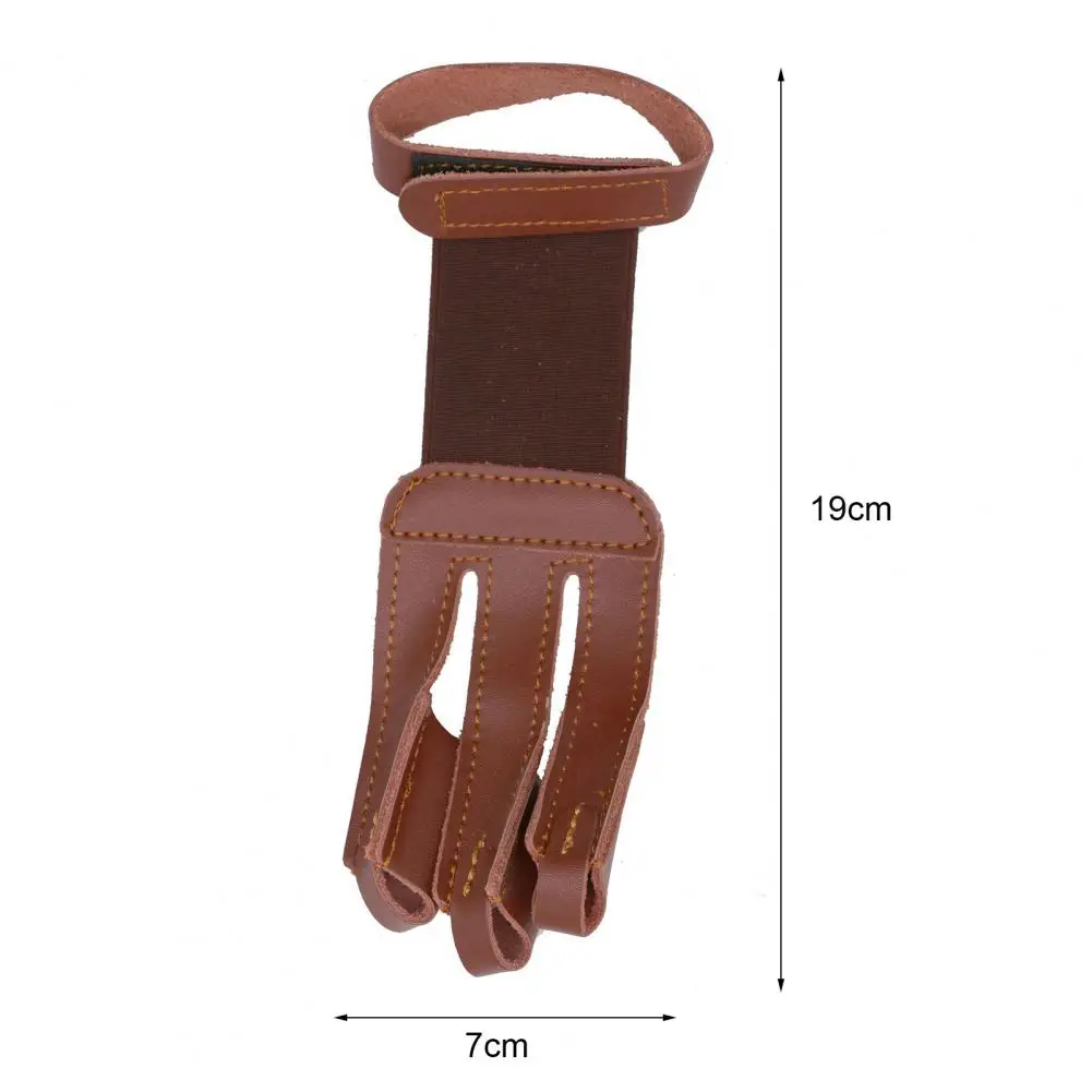 Archery Finger Guard Durable Brown Easy to Carry Adjustable Archery Finger Protector   Three Finger Glove  for Shooting