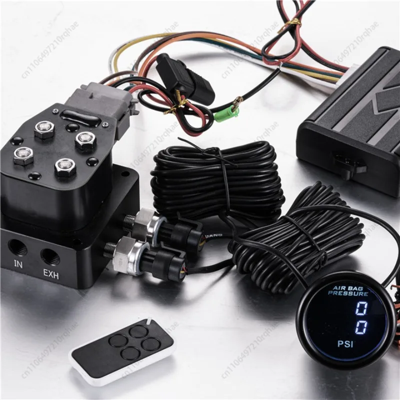 

Air Suspension Manifold Accuair Ningbo VU2 SL-VU2CG Valve 2 Wheels 1/8"npt Sensor 2 Display Gauge Wireless Remote Controller