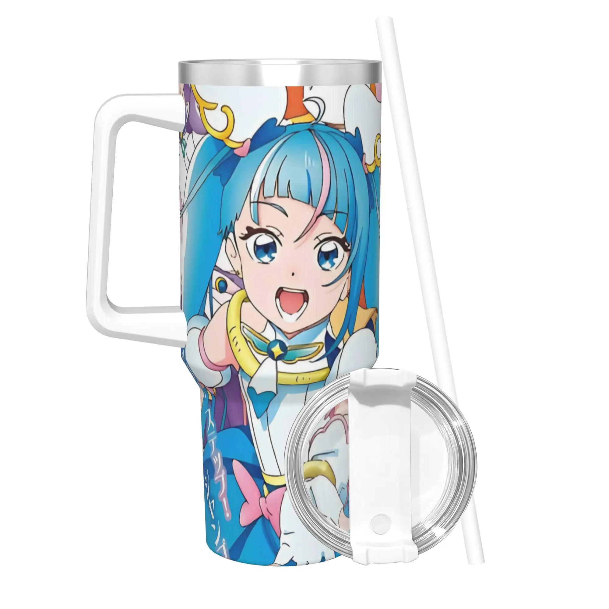 Soaring Sky Pretty Cure Tumbler 40oz Stainless Steel Double Wall Vacuum Insulated  Travel Mug With Straw