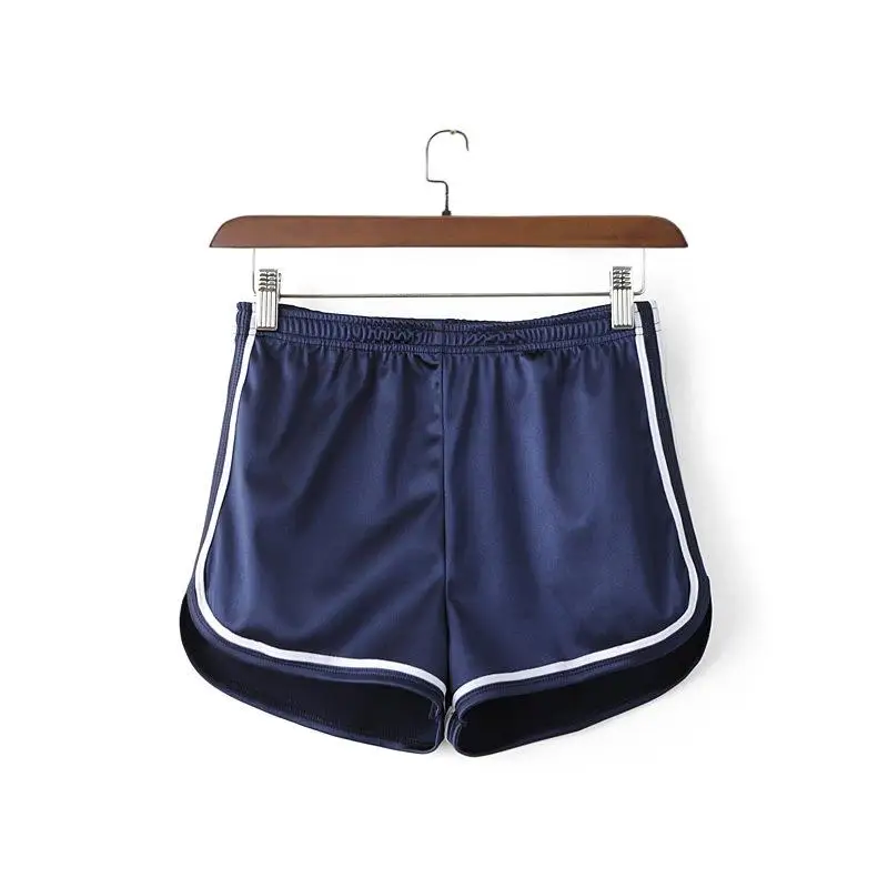 Ebaywi カジュアルスムーズ弾性ハイウエストスポーツショーツ女性サマーナイトクラブホットパンツワイドレッグパンツハイウエスト七分丈ポリエステル