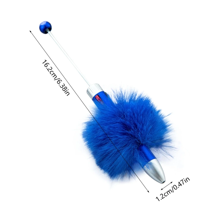 6Pcs Beadable Kugelschreiber Mehrfarbige Kugelschreiber Plüsch Ball Beadable Stift für Student Junge Mädchen Belohnung Geschenk