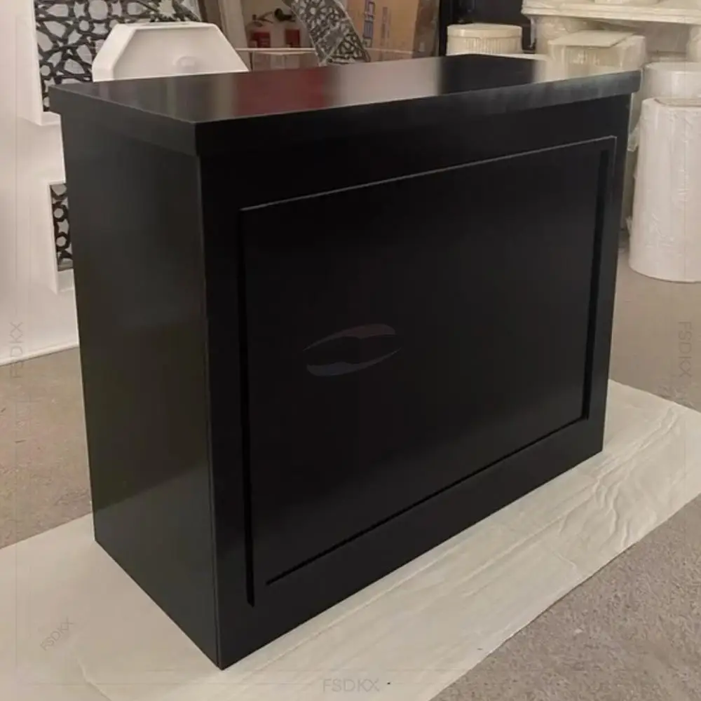 

FSDKX Wedding Supplies Event Decor Candy bar Wedding Candy Cake Dessert Display Black Candy Cart for Party Decoration