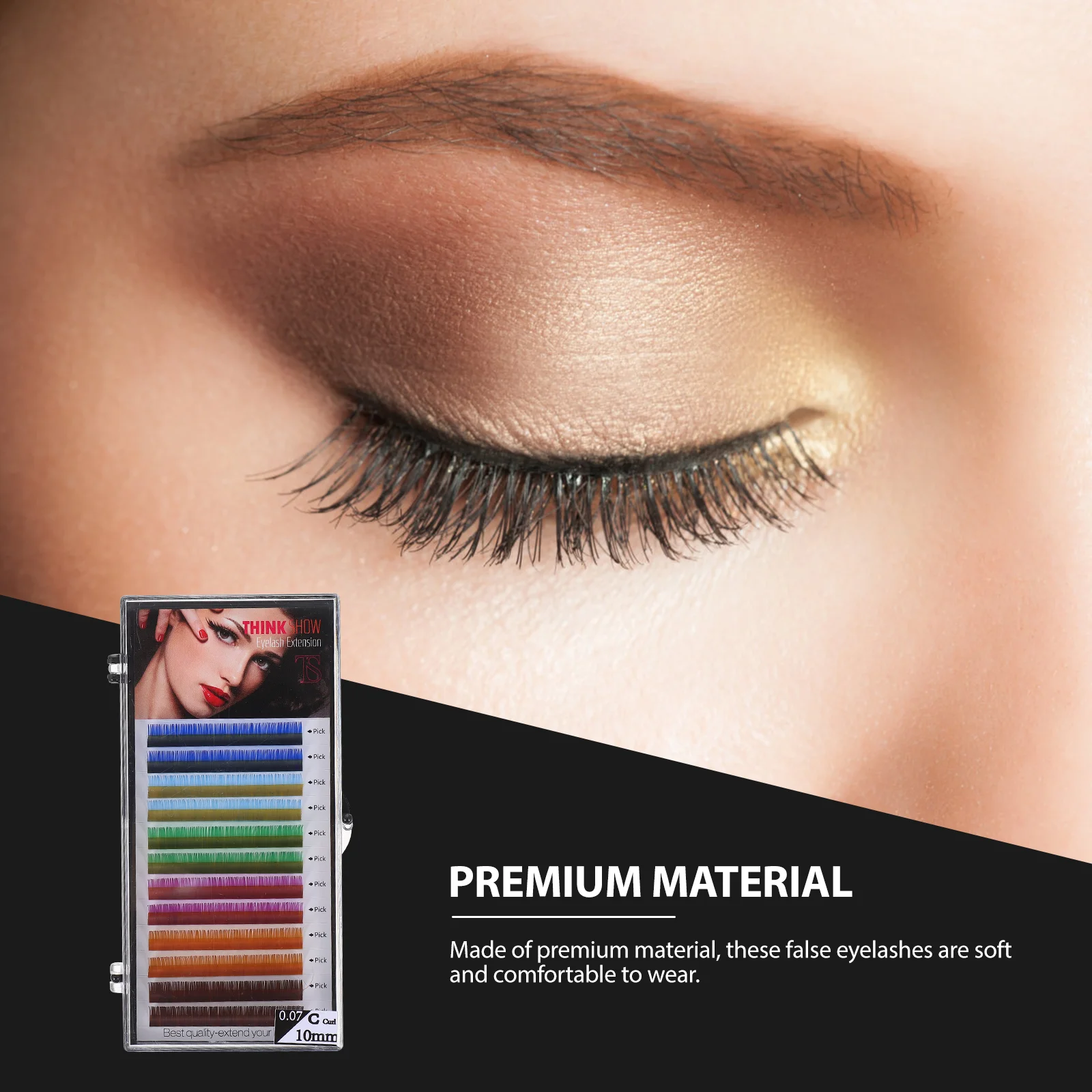 Farbige Wimpernverlängerungen für Frauen, falsche Wimpern, gefälschte Basteln, Hochtemperaturfasern, realistische Wimpern für Hochzeitsfotoshootings, täglichen Gebrauch