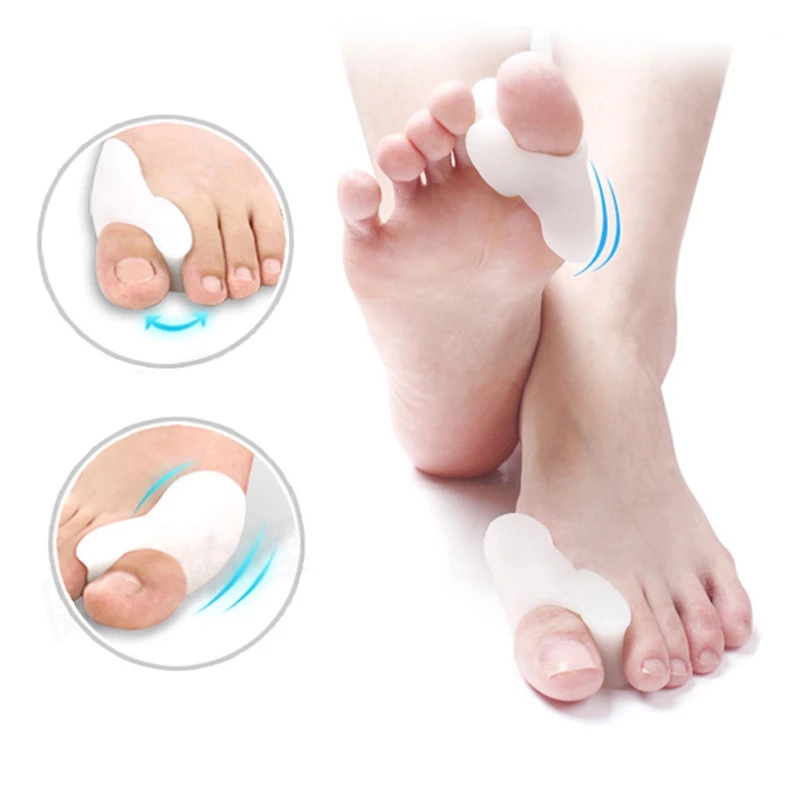 Corrector de pulgar de Gel de silicona, separador Protector de juanete, Hallux Valgus alisador de dedo, almohadillas para el cuidado de los pies, 1 par