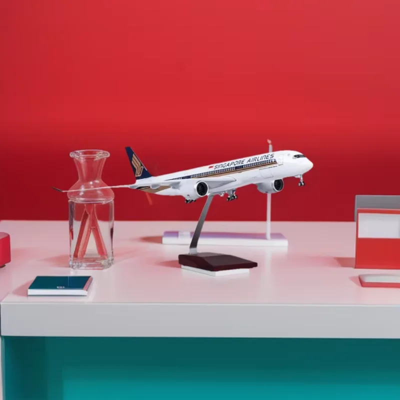 

Scale 45.5cm 1/142 Airplane Model 350 A350 Singapore Airline Aircraft Plane with Light & Wheel Landing gears Diecast Plastic