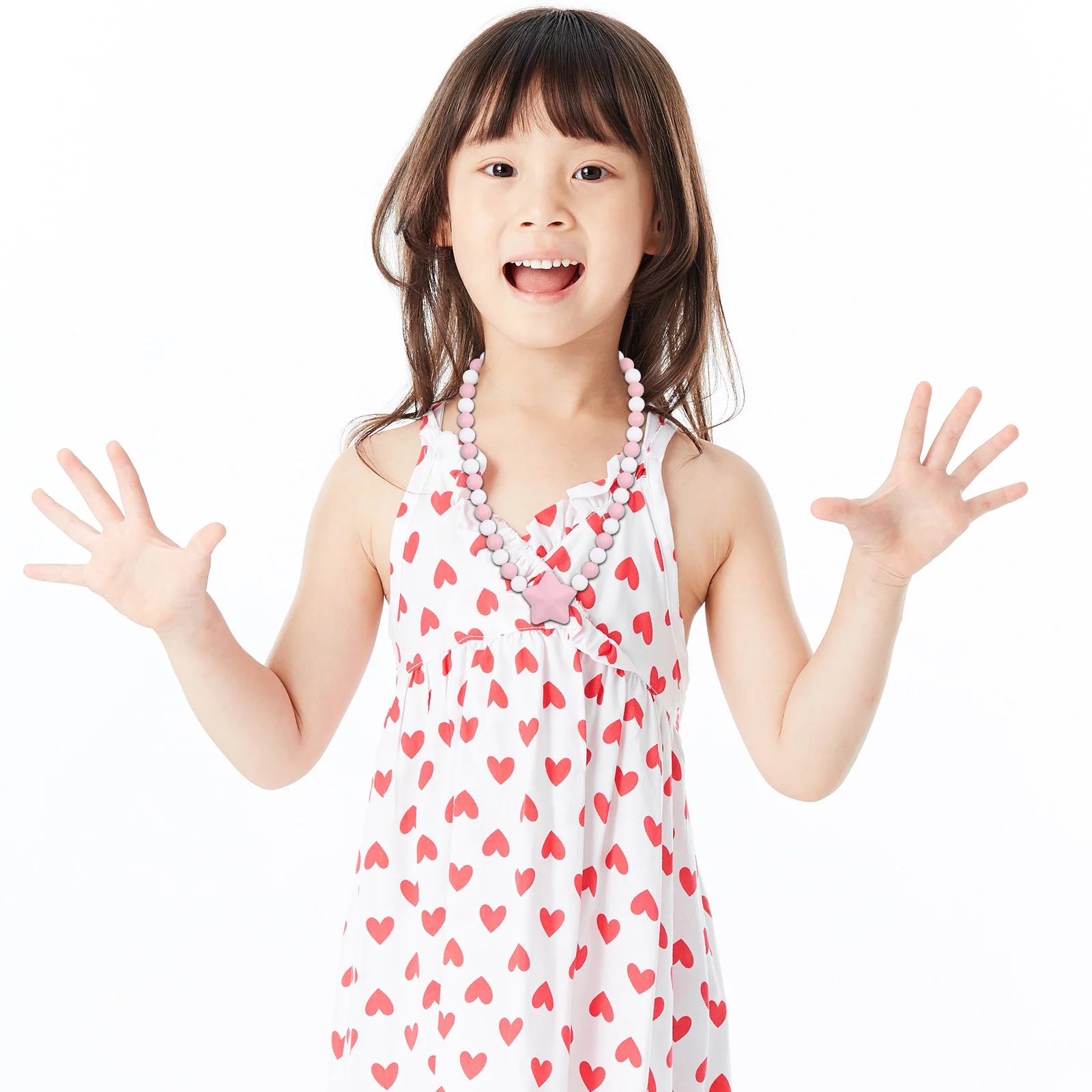 

Силиконовое ожерелье для прорезывания зубов, регулируемая жевательная цепочка, мягкий молярный прорезыватель для здоровых зубов и десен, жевательное ожерелье