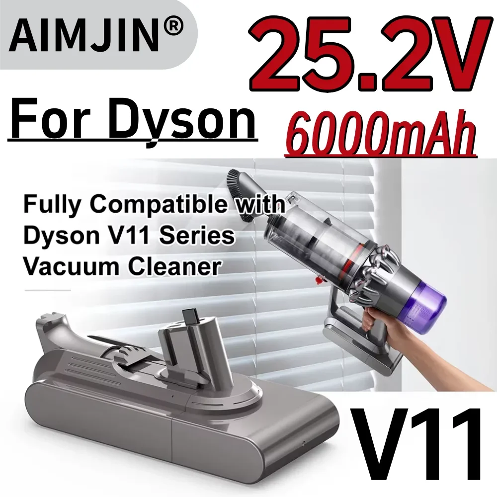 

New 6000mAh For Dyson V11 SV15 Replacement Lithium 25.2V Battery Absolute Pro Fluffy Motorhead Vacuum Cleaner Battery