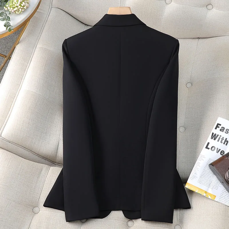 ใหม่แฟชั่นผู้หญิงอย่างเป็นทางการ Blazer สุภาพสตรีเดี่ยวแขนยาวทํางานเสื้อฤดูใบไม้ผลิฤดูใบไม้ร่วงแจ็คเก็ตหญิงชุด Outerwear