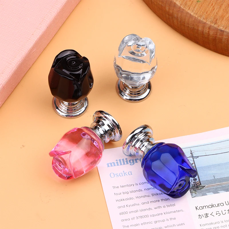 Creative Multifunctional Toilet Press Transparent Crystal Rose Toilet Toilet Tank Button Flush Lift Cover Bathroom Accessories