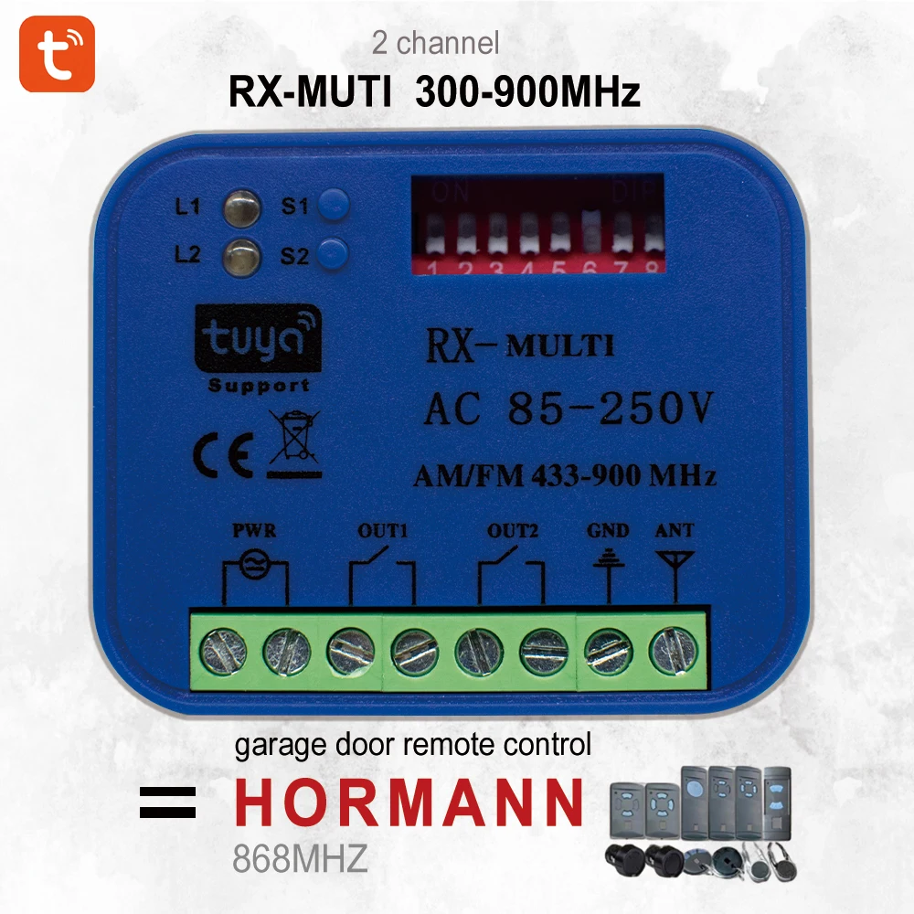 투야 와이파이 HORMANN 송신기 스위치용 차고 문짝 리모컨 RX 멀티 리시버, Hormann HSM4 HSM2 HS2 HSE4 HSE2, 868MHz