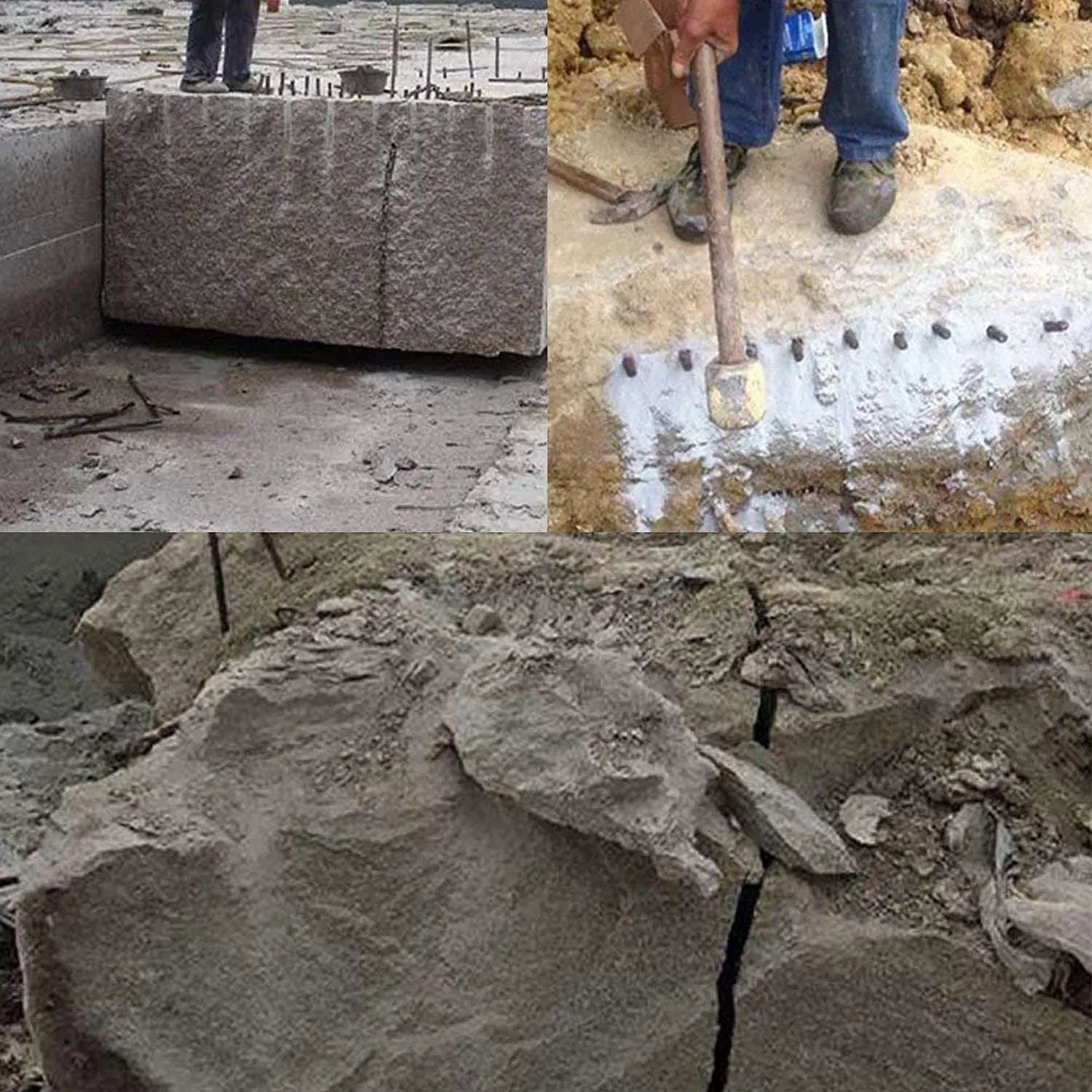 Y17A Cuneo divisore per pietra da 5 pezzi, clip divisore per pietra di ferro, strumento di cantiere, martello elettrico, testa diamantata