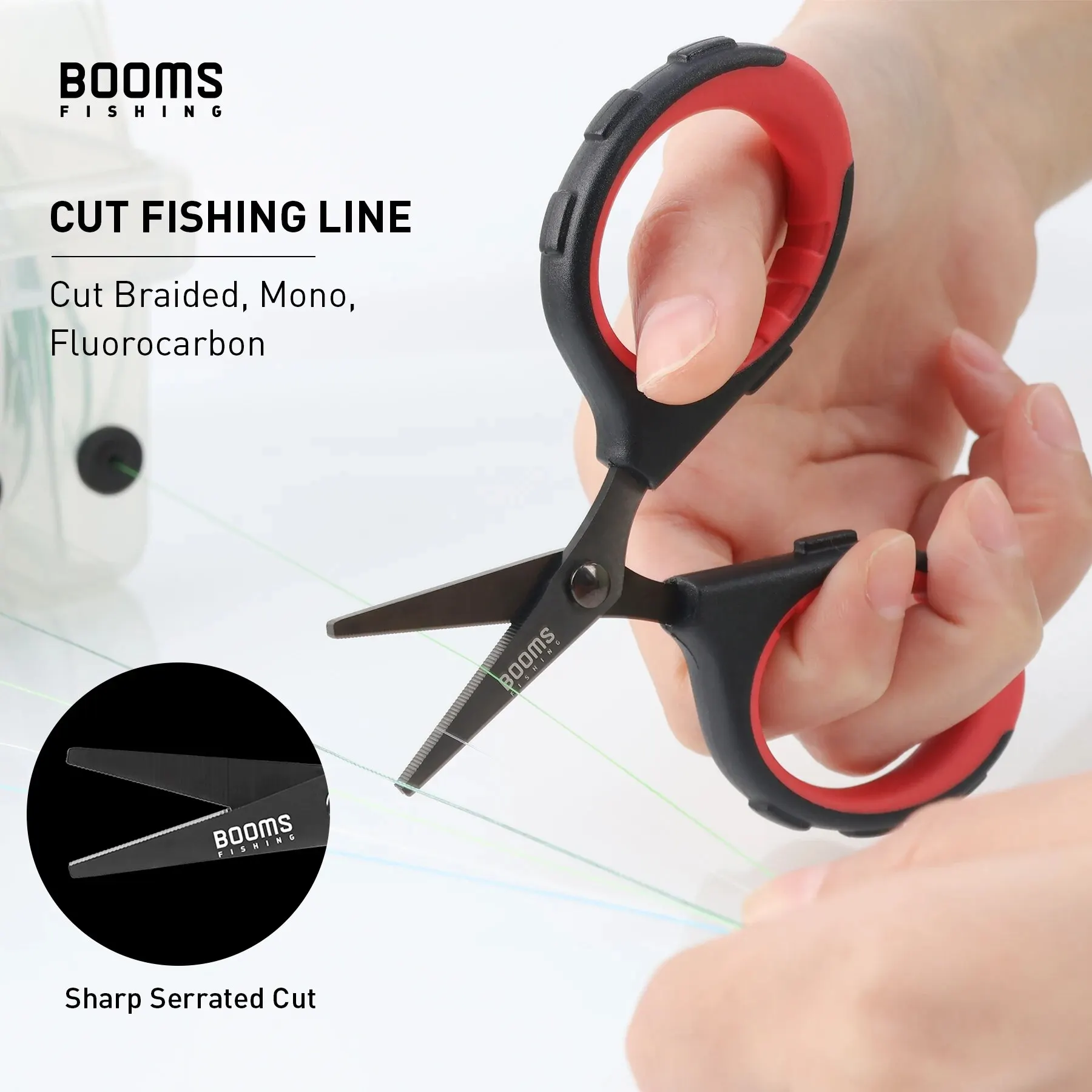 Booms Fishing S05 Braid Wire Scissors Stainless Steel Titanium Coating Antirust Anti-Slip Handle Sharp Fish Line Cutter Tools