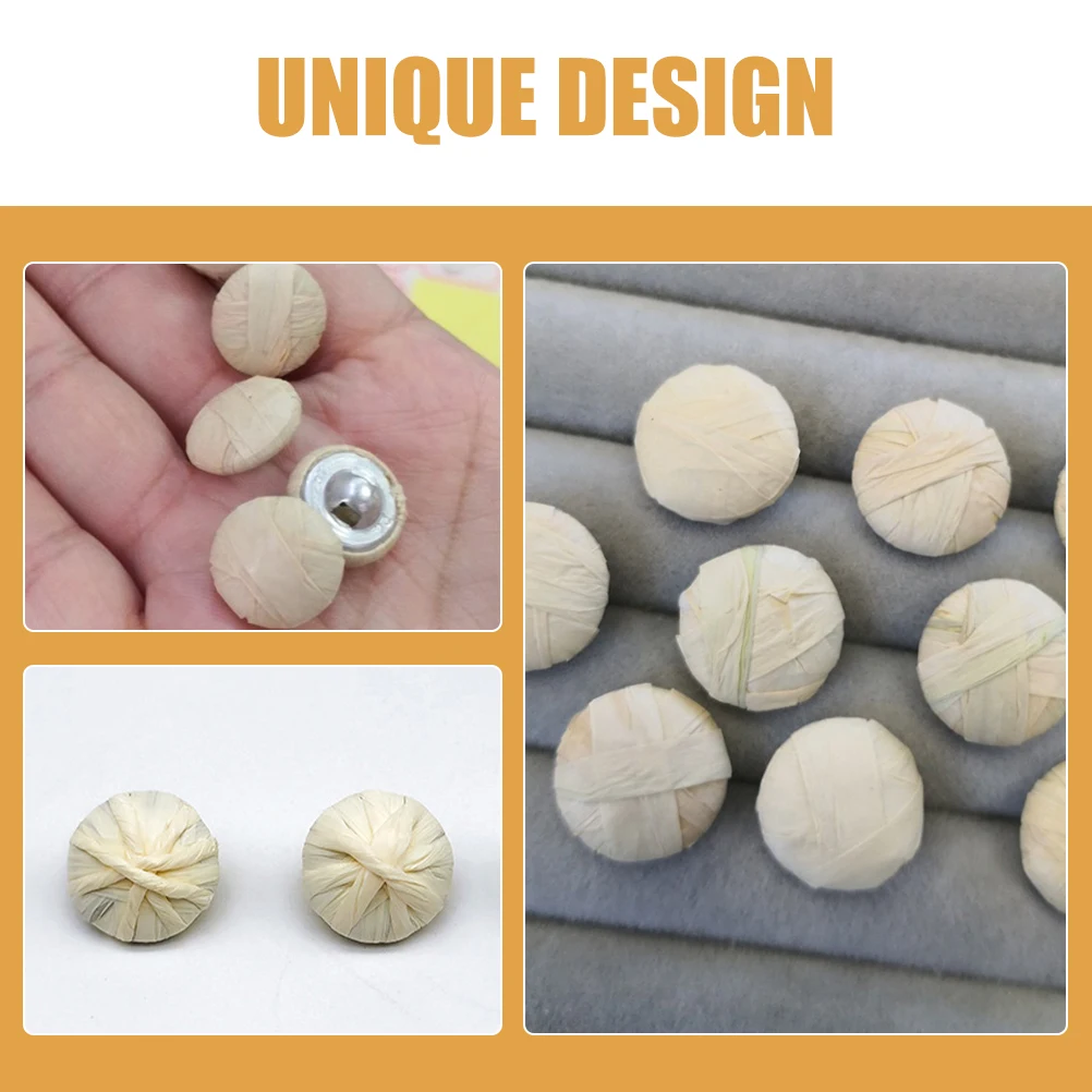 

Raffia Grass Buttons Sewing Accessories Round DIY Shirt Coat Fashion Wedding Dress Decorative Resin Clothing