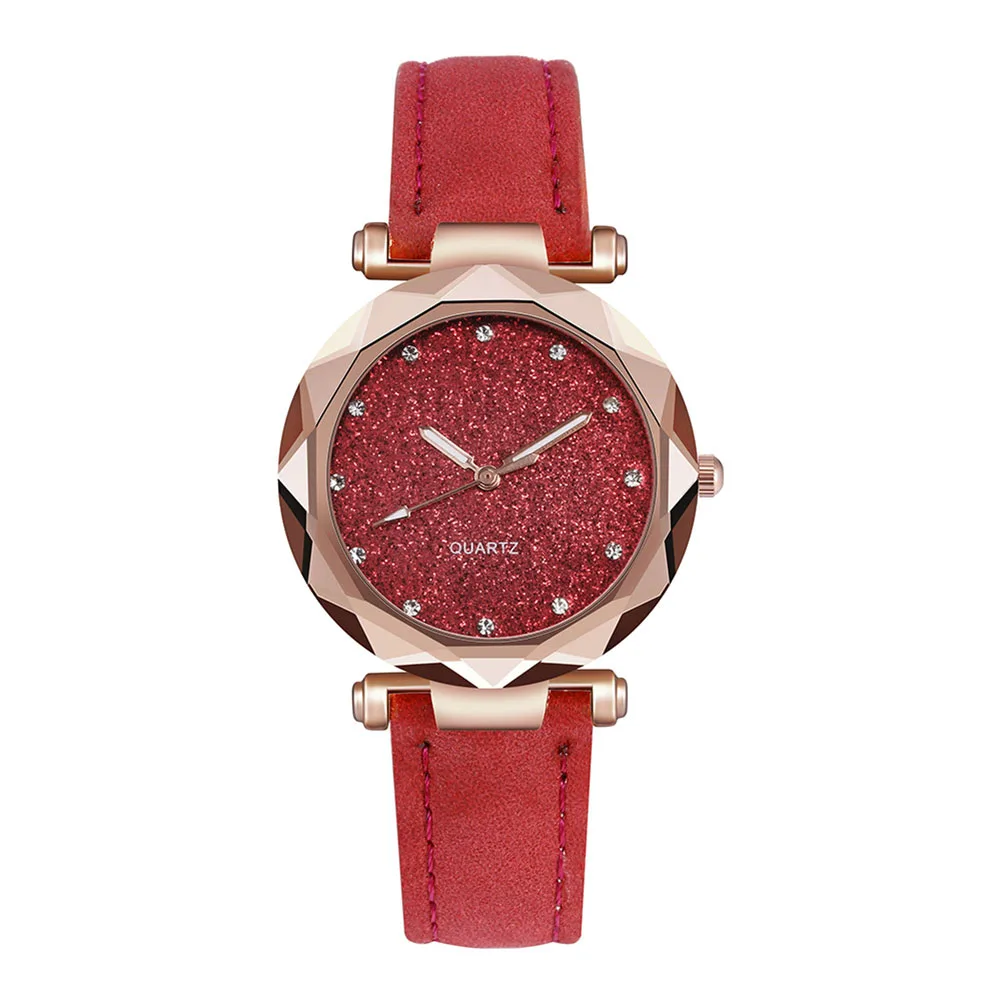 

Women's 34mm Watch Easy to Read Multifaceted Starry Sky Dial Wrist Watch for Brides Wedding Banquet Wearing