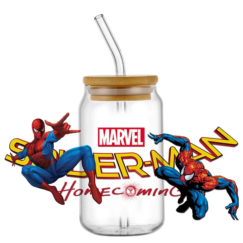

New Design Spider Man Super Heroes UV DTF Decal Wrap For 16oz Libbey Glass Can Cup uvdtf Coffee Car 3D Sticker DIY